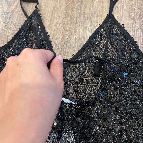 BNWT Sequin mesh maxi dress with slit - Picture 10 of 12